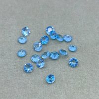 Feihuang Jewelry Topaze Naturelle Bleue Polie Ronde 5x5 mm Pierre Précieuse Facettée pour Bracelet/Cabochon Vente en Gros