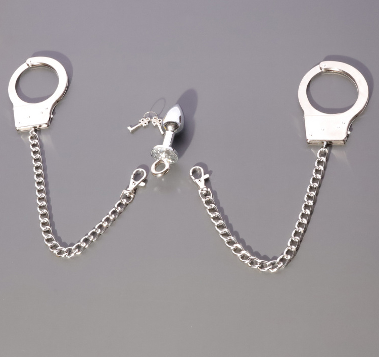SM Sex Toy - Anal Plug with Handcuffs - KRSJJ VB178 SM Sex Toy - Anal Plug with Handcuffs - KRSJJ VB178