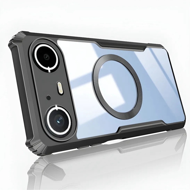 Shockproof Transparent Clear TPU PC Phone Case with Magnetic Protective Cover Case for Tecno Pova Slim Spark Slim 5G Phone Case