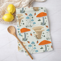 High-quality Digitally Printed Floral Cotton Linen Kitchen Dish Towels Tea Towels Customizable Your Own Designs Eco-Friendly