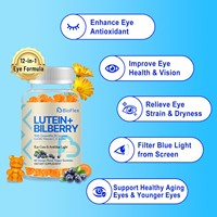 Gummies Lutéine Myrtille Soin des Yeux 60 Unités Complément Alimentaire Végétalien avec Zéaxanthine Soutien Lumière Bleue