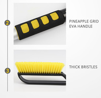 Brosse à neige et grattoir à glace de qualité professionnelle, design détachable avec poignée ergonomique en mousse pour un nettoyage de la neige des véhicules sans rayures