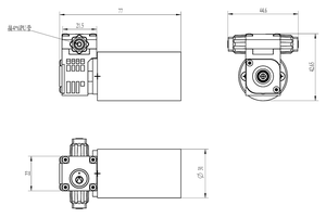 Pompe à eau à diaphragme 280 ml/min 12V 24V, pompe hybride pneumatique-hydraulique à aspiration, moteur à balais - Product Image 2