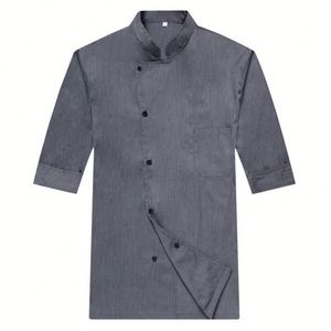 Uniformes de Tela de Algodón Modernos para Restaurante, Ropa de Trabajo para Servicio de Limpieza, Chaqueta de Chef para Camarero y Camarera - Product Image 1