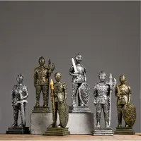 Армированный воин, искусство, статуя из смолы, средневековый рыцарь, скульптура, статуя человека, скульптура