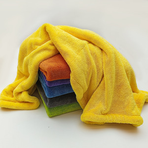Serviette de lavage de voiture en microfibre 85x55 cm, épaisse, absorbante, double face, bord tressé, serviette de nettoyage professionnelle - Product Image 3