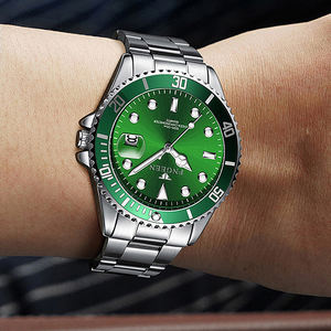 Reloj Deportivo de Cuarzo para Hombre FNGEEN de Lujo, Verde Luminoso, con Calendario, Resistente al Agua 3 ATM, de Acero Inoxidable, Venta al Por Mayor - Product Image 3