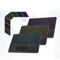 Keyboard Nirkabel Portabel Ultra Tipis LED 10 Inci Kustom dengan Magic Trackpad untuk Tablet/Smartphone Produk Baru
