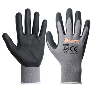 Guanti da lavoro con Logo personalizzato di sicurezza e guanto nero con impugnatura in PU per l'industria automobilistica - Product Image 1