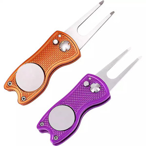Wholesale <b>Golf</b> Magnetic Metal Divot Tool Retractable Switch Blade <b>Golf</b> Divot Repair Tool Custom Ball Marker - Product Image 3