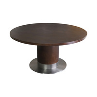 Ensemble de table à manger ronde en bois massif de frêne, sur mesure, moderne, pour usage commercial, avec chaises, pour restaurant et hôtel