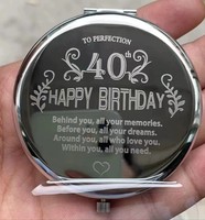 Miroir compact en métal moderne gravé sur mesure, cadeau de mariage personnalisé, miroir de maquillage pour demoiselle d'honneur avec nom, monogramme, date, logo