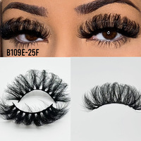Cils artificiels 3D en faux vison, volume luxueux, épais et doux, faits à la main, 25 mm de long, effet spectaculaire et naturel, durables, 25-30 utilisations