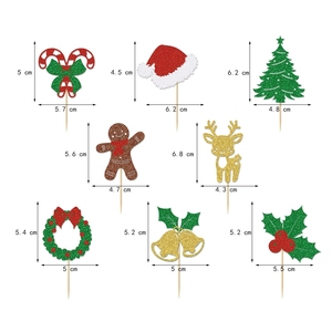 Juego de Adornos para Cupcakes Navideños con Diseños de Gorros de Santa, Campanas y Bayas de Acebo para Decoración de Postres de Fiestas de Invierno y Suministros de Repostería - Product Image 5