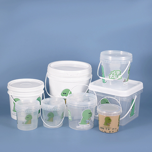 Bán Buôn 100% Vật Liệu Mới Cấp Thực Phẩm Nhựa Xô Với Nắp Mini Rõ Ràng Xô Cho Lưu Trữ <span class=keywords><strong>Ice</strong></span> Sô Cô La Bỏng Ngô Tôm Hùm - Product Image 4