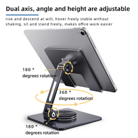 Nouveau Support de Bureau Pliable en Alliage d'Aluminium Haute Qualité pour Téléphone Portable et Tablette, Modèle Tendance et Durable avec Rotation