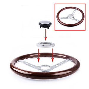 Volant en acajou CRASTP de 15 pouces (380 mm), style vintage en bois pour voiture - Product Image 2