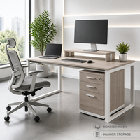 Bureau de travail ergonomique avec support pour écran et tiroirs