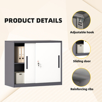 Armoire de classement en acier moderne avec serrure à clé et porte coulissante pour la maison, le bureau et l'école – Rangement efficace des dossiers