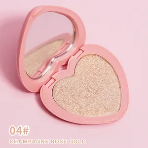 Private Label Face Highlighter Maquiagem Coração Forma Custom Cute Heart Highlighter