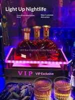 Support de Présentation Lumineux Rectangulaire pour Baijiu, Spiritueux et Vin – Sous-Verre LED Créatif en Acier Inoxydable