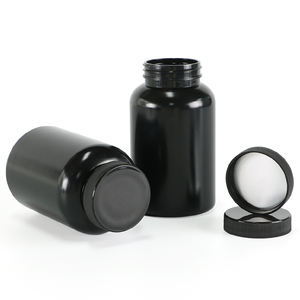 Contenant en HDPE noir mat Elite 120ml 150ml 200ml Design rond Bouchon à l'épreuve des enfants Sélectionné par les marques de santé - Product Image 1