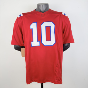 Maillot de football américain personnalisé rouge à col en V et manches courtes pour homme adulte – Vêtement respirant de style baseball - Product Image 1