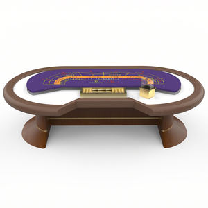 カスタム高級オーバル型アンティーク木製バカラカジノ賭博ポーカーテーブル - Product Image 6