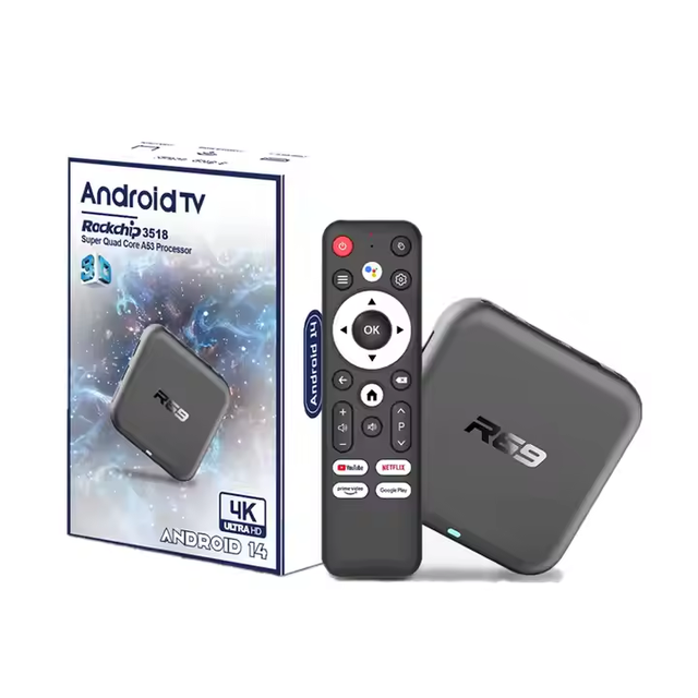 R69 Smart TV Box RK3518 Quad Core Android 14 4k Support 2GB RAM 8GB 4K HD TV Stick 2.4G 5G Wifi Set-Top Box for HDTV US/UK