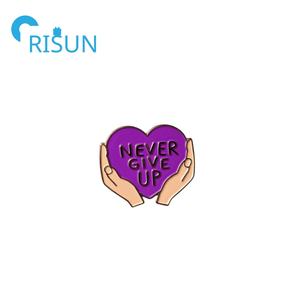 Fabricación de cinta púrpura, esmalte suave y duro, conciencia de la <span class=keywords><strong>violencia</strong></span> doméstica, alfileres, nunca te rindas, alfileres de solapa - Product Image 5