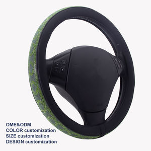 Housse de <span class=keywords><strong>volant</strong></span> en strass tendance, taille universelle, antidérapante, en <span class=keywords><strong>cuir</strong></span>, pour l'amélioration de l'intérieur de la voiture - Product Image 5