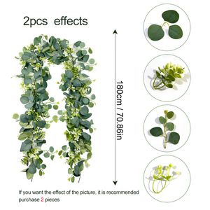 Guirnaldas Artificiales de Eucalipto y Paniculata de 100cm-200cm, Follaje Realista para Decoración del Hogar - Product Image 5