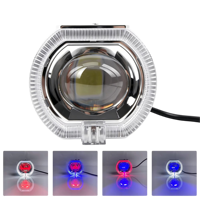 Phares LED intégrés pour moto, 2,5 pouces, avec lentille œil de démon, faisceau haut et bas, phares universels