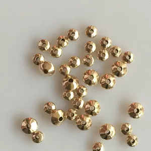 GF034 Wholesale 14K gold filled Jewelry Bead Saucer Shape Gold Spacer Beads For Jewelry Making