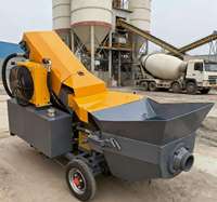 Pompe à béton électrique diesel sur remorque, machine portable de transfert de béton pour travaux de coulage de fondations de maisons rurales
