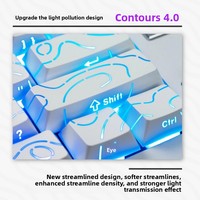 Clavier à touches gravées latéralement Contour 40, touches en PBT avec dégradé, touches topographiques à axe magnétique, touches blanches