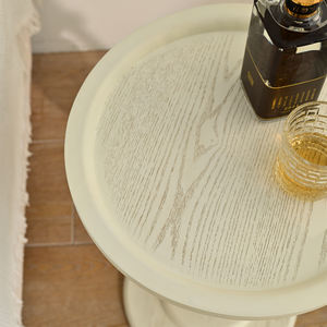 INNOVA stile europeo salotto tavolino da salotto bianco <span class=keywords><strong>rotondo</strong></span> legno tavolino con <span class=keywords><strong>una</strong></span> <span class=keywords><strong>gamba</strong></span> - Product Image 4