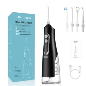 Irrigador Bucal Portátil con Certificación IPX7 a Prueba de Agua |   Tanque de Agua de 320 ml |   Hilo Dental LED Recargable por USB - Product Image 1