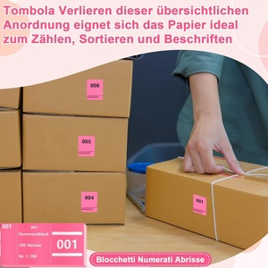 Blocco di numeri da 1 a 100, numeri doppi, blocchetti numerati a strappo, numeratore per <span class=keywords><strong>tombola</strong></span>, premi per eventi, biglietti per lotterie, ricevute - Product Image 5