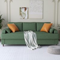Sofá Moderno de 3 Plazas con Reposabrazos de Asiento Profundo, Cama Extensible para Villa, Montaje sin Herramientas, Muebles Cómodos para Sala de Estar