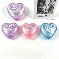 Jouet Squishy Cœur en Maltose Southpeak, Mochi Scintillant d'Amour de Squishy Factory, Outil de Thérapie Manuelle pour TDAH, Autisme, Anxiété, à Rebond Lent
