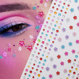 3D colorido girasoles <span class=keywords><strong>diamante</strong></span> cara pegatinas gema Facial pegatina ojos cuerpo mezcla cuentas joyas diamantes cara joyas <span class=keywords><strong>tatuaje</strong></span> pegatina - Product Image 3
