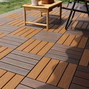 Co-extrusion Garden WPC Tiles Patio Wood Plastic Composite Garden Anti-slip Outdoor Composite Outdoor Balcony Easy Installed