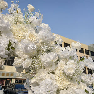 Arco de Flores Artificiales para Bodas al Aire Libre, Arco de Rosas Blancas y Amarillo Claro de Primera Calidad para Decoración de Escenarios de Boda - Product Image 6