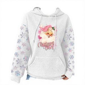 Nouveau style 2026 – Sweat à capuche décontracté pour femme en tissu gaufré respirant à manches longues 100 % polyester - Product Image 3