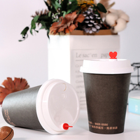 Couvercles jetables imperméables, recyclables, biodégradables, de qualité alimentaire, à double paroi pour tasses à café expresso et à vin, 8OZ, 10OZ, 12OZ, 16OZ