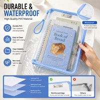 Sac organisateur de fichiers en PVC transparent A4, pochette pour documents imperméable, dossier de rangement portable avec poignée pour le bureau et l'école