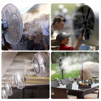 Kit de brumisation avec anneau de ventilateur noir de 40 cm de diamètre, pompe électrique, couleur personnalisable, pour refroidissement extérieur en été