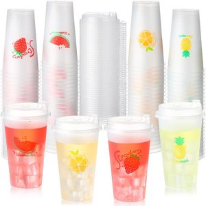 Vaso Desechable de Plástico Transparente en Forma de U de 500 ml (16 oz) para Té con Leche, Camping y Comida para Llevar - Product Image 1