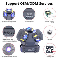 Projecteur laser stroboscopique LED DMX à trois têtes pour piste de danse, 180W RGBW, pour discothèque, avec télécommande, OEM/ODM d'usine